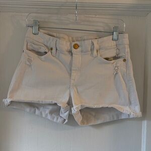 Blank NYC White Distressed Denim Jean Shorts